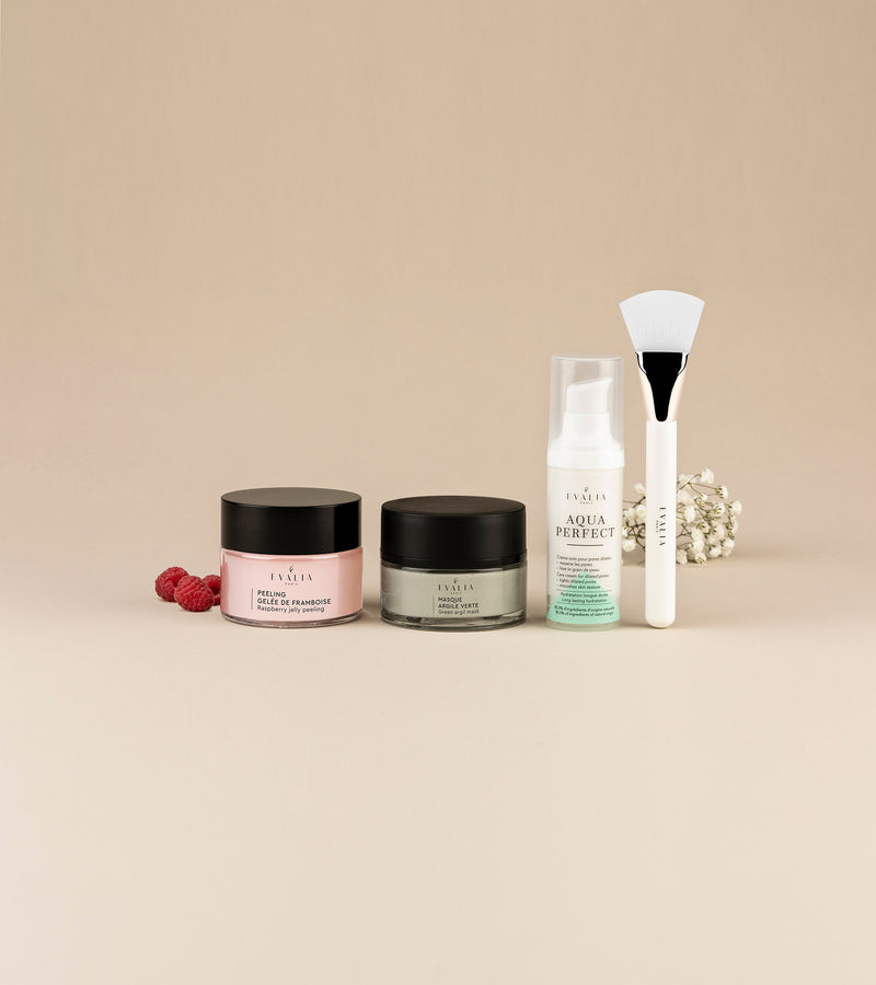 Coffret 4 produits : Aqua Perfect + Peeling + Masque + Pinceau